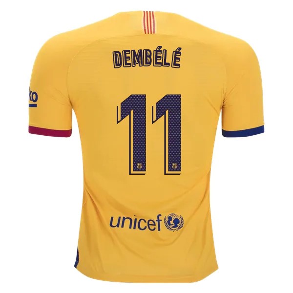 Camiseta Barcelona NO.11 O.Dembele Segunda equipación 2019-2020 Amarillo